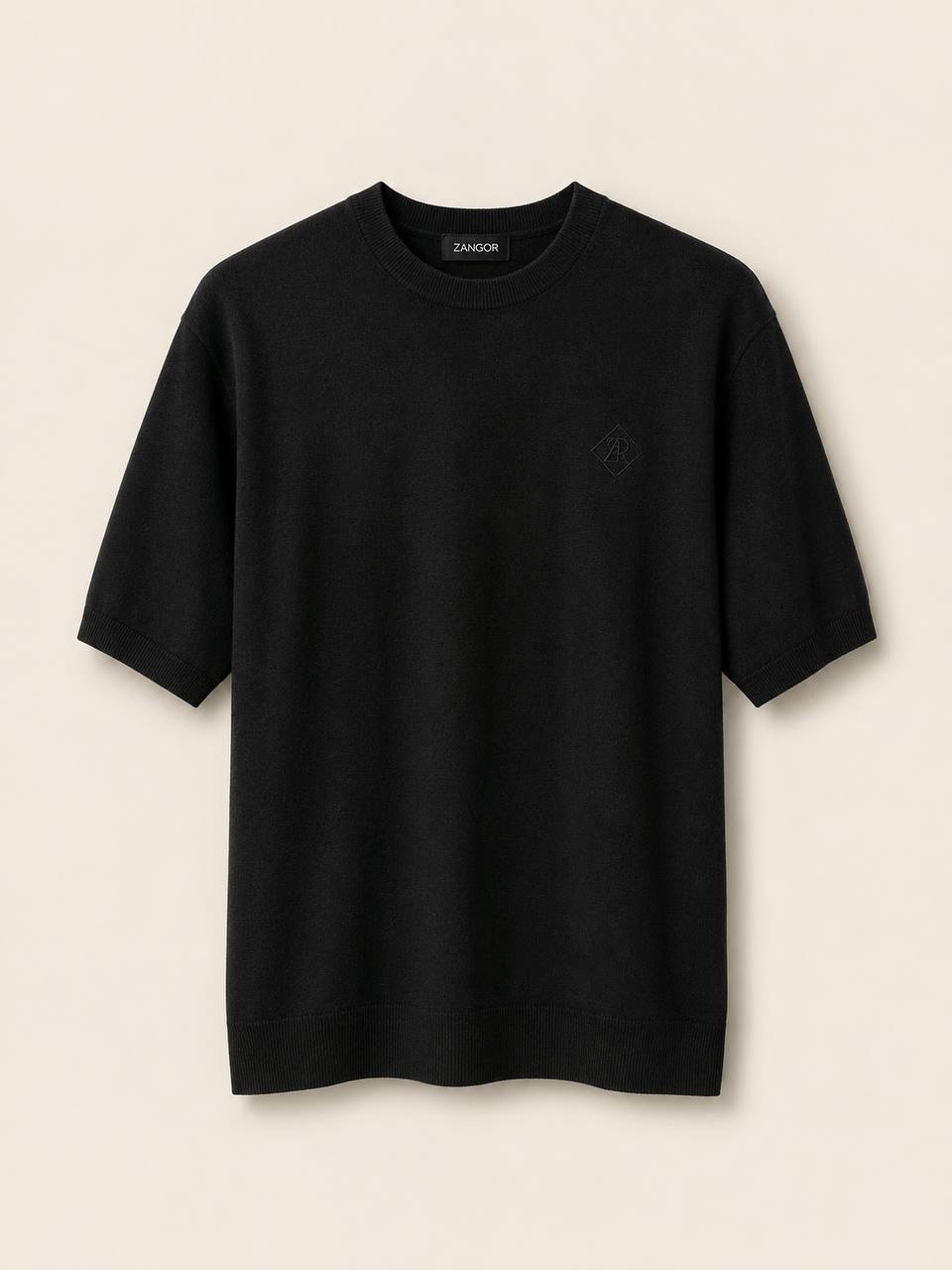 Essential Knit Tee - Midnight Black