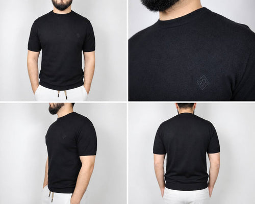 Essential Knit Tee - Midnight Black